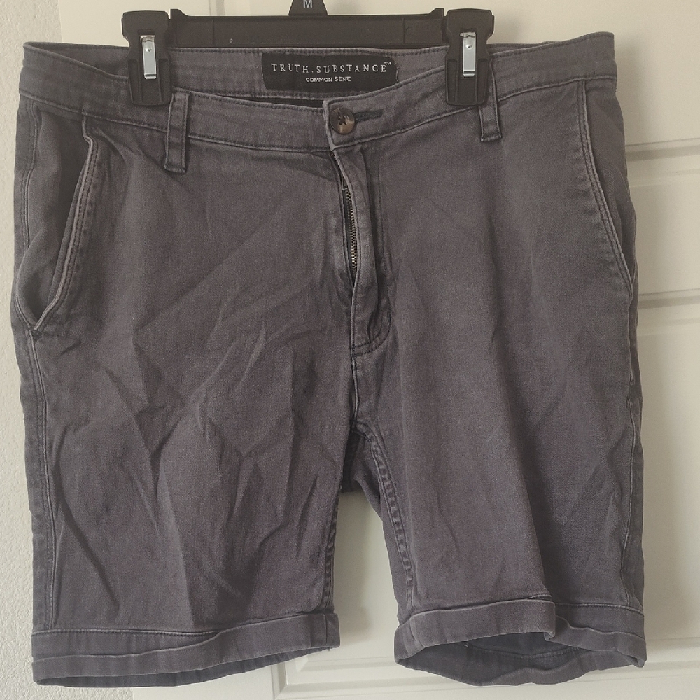 Truth + Substance Men's Flat-Front Gray Shorts